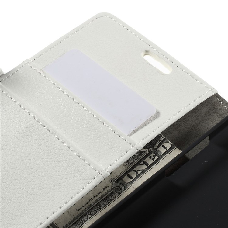 Litchi Skin Wallet Leather Stand Cover for Samsung Galaxy A5 SM-A500F - White-7