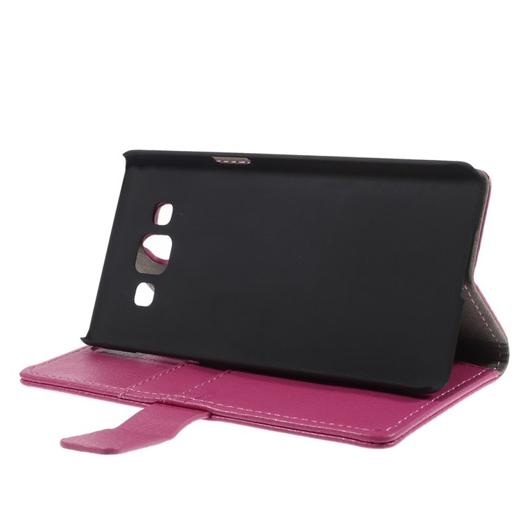 Litchi Skin Magnetic Leather Stand Case for Samsung Galaxy A5 SM-A500F - Rose-4