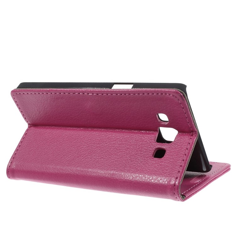 Litchi Skin Magnetic Leather Stand Case for Samsung Galaxy A5 SM-A500F - Rose-5