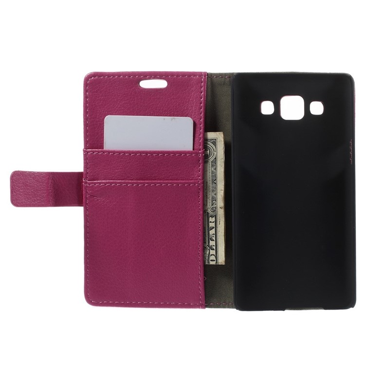 Litchi Skin Magnetic Leather Stand Case for Samsung Galaxy A5 SM-A500F - Rose-6
