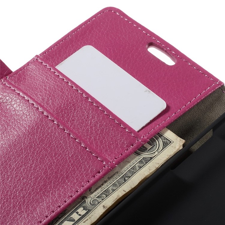 Litchi Skin Magnetic Leather Stand Case for Samsung Galaxy A5 SM-A500F - Rose-7