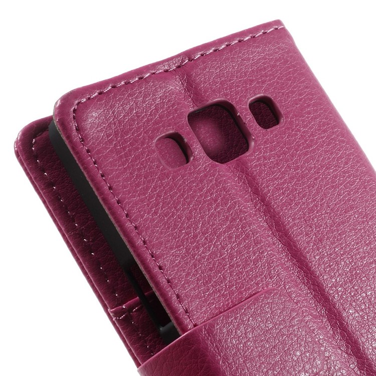 Litchi Skin Magnetic Leather Stand Case for Samsung Galaxy A5 SM-A500F - Rose-9