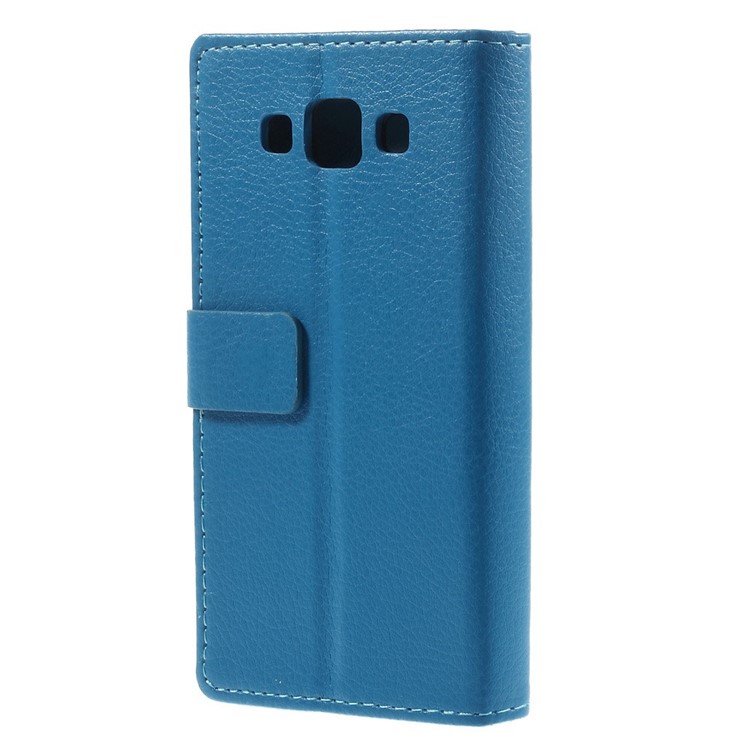Litchi Skin Leather Card Holder Case for Samsung Galaxy A5 SM-A500F - Blue-2