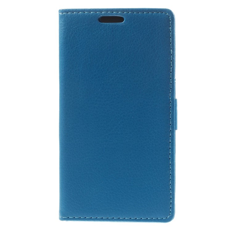 Litchi Skin Leather Card Holder Case for Samsung Galaxy A5 SM-A500F - Blue-3