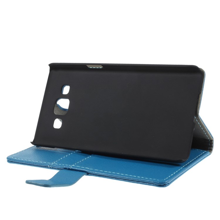 Litchi Skin Leather Card Holder Case for Samsung Galaxy A5 SM-A500F - Blue-4