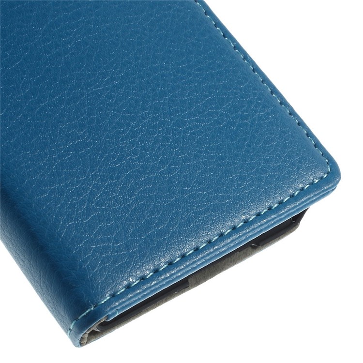 Litchi Skin Leather Card Holder Case for Samsung Galaxy A5 SM-A500F - Blue-8