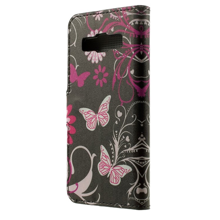 Tampa magnética de couro das flores da borboleta w / Stand para Samsung Galaxy A3 SM-A300F-2