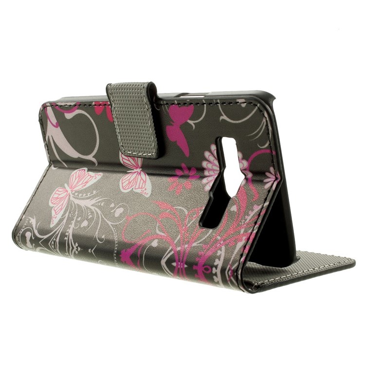 Tampa magnética de couro das flores da borboleta w / Stand para Samsung Galaxy A3 SM-A300F-3