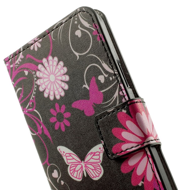 Tampa magnética de couro das flores da borboleta w / Stand para Samsung Galaxy A3 SM-A300F-6