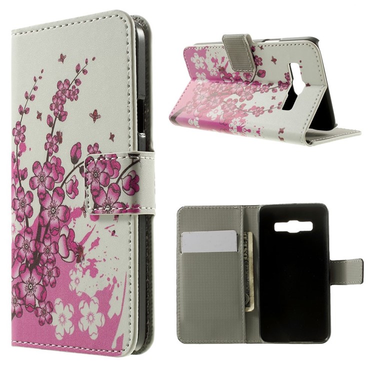 Plum Blossom Stand Leather Magnetic Case for Samsung Galaxy A3 SM-A300F-1