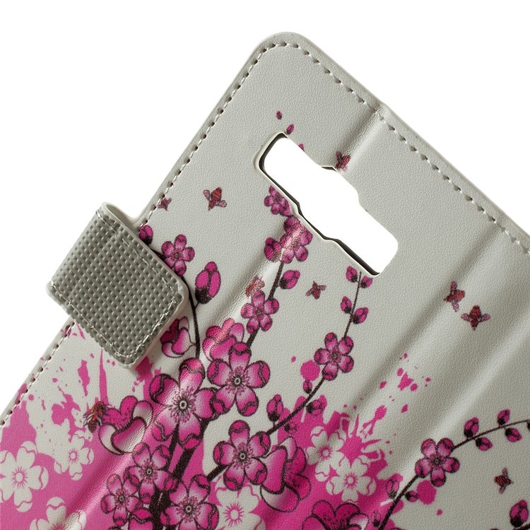 Plum Blossom Stand Leather Magnetic Case for Samsung Galaxy A3 SM-A300F-5