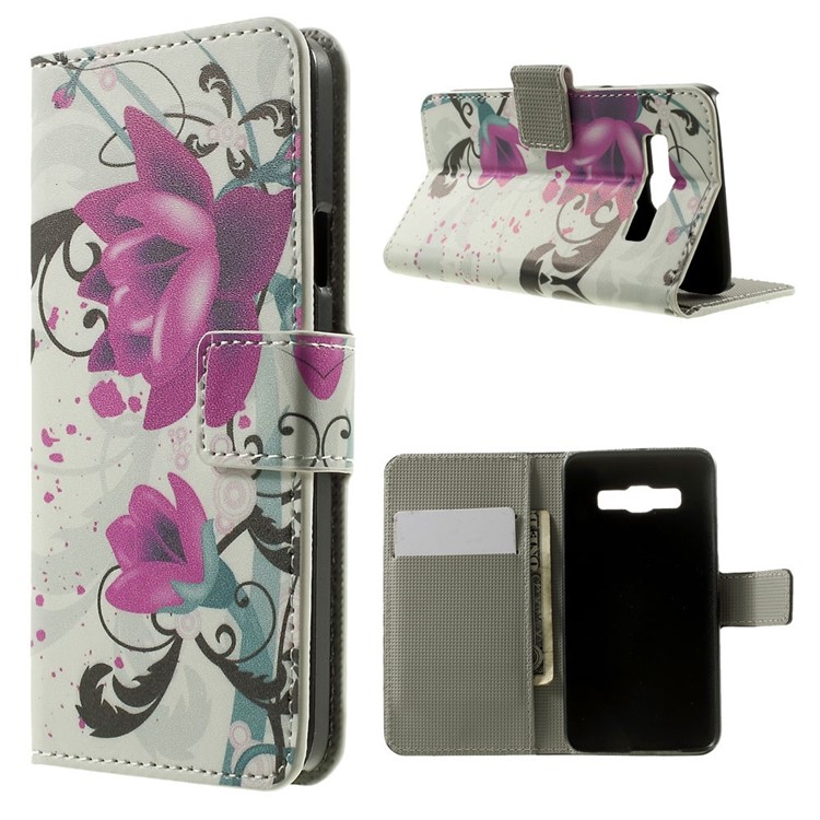 Elegant Lotus Wallet Leather Stand Case Cover for Samsung Galaxy A3 SM-A300F-1