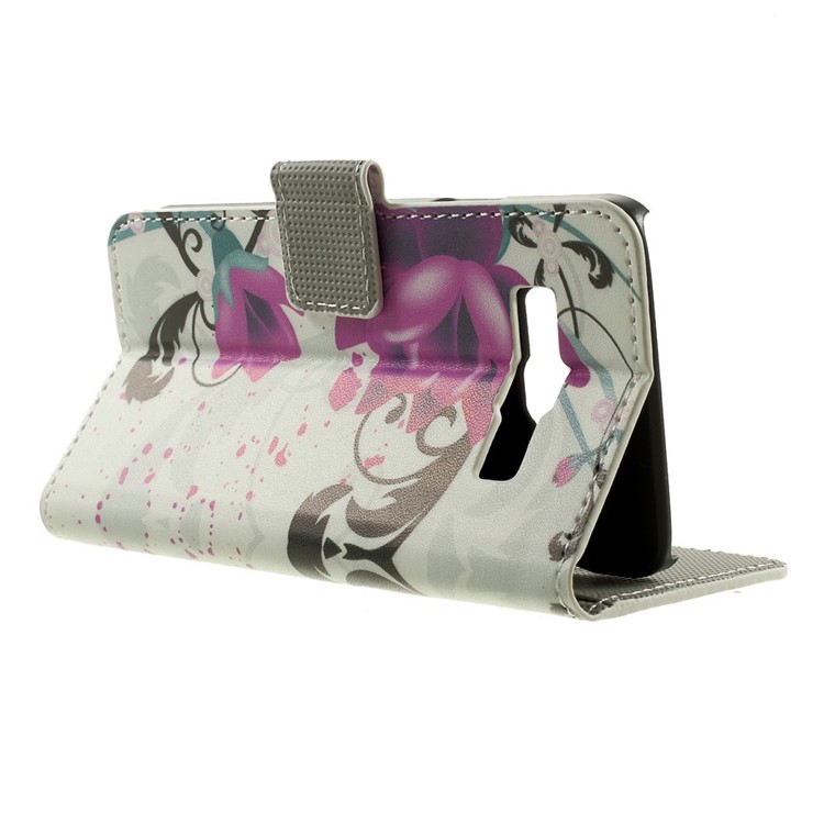 Elegant Lotus Wallet Leather Stand Case Cover for Samsung Galaxy A3 SM-A300F-3