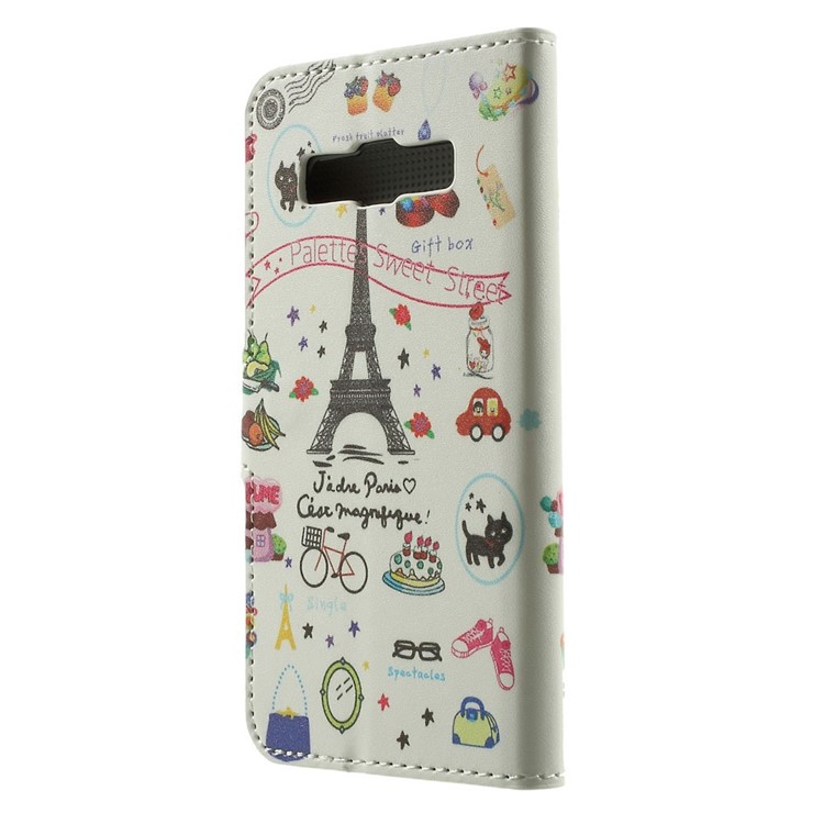 Eiffel Tower & Fruit Stand Leather Magnetic Cover for Samsung Galaxy A3 SM-A300F-2