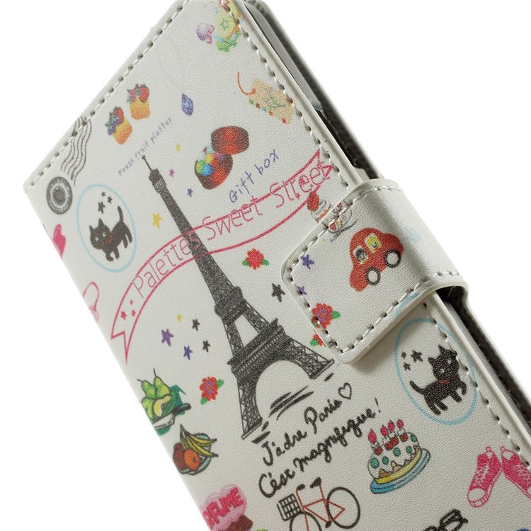 Eiffel Tower & Fruit Stand Leather Magnetic Cover for Samsung Galaxy A3 SM-A300F-6