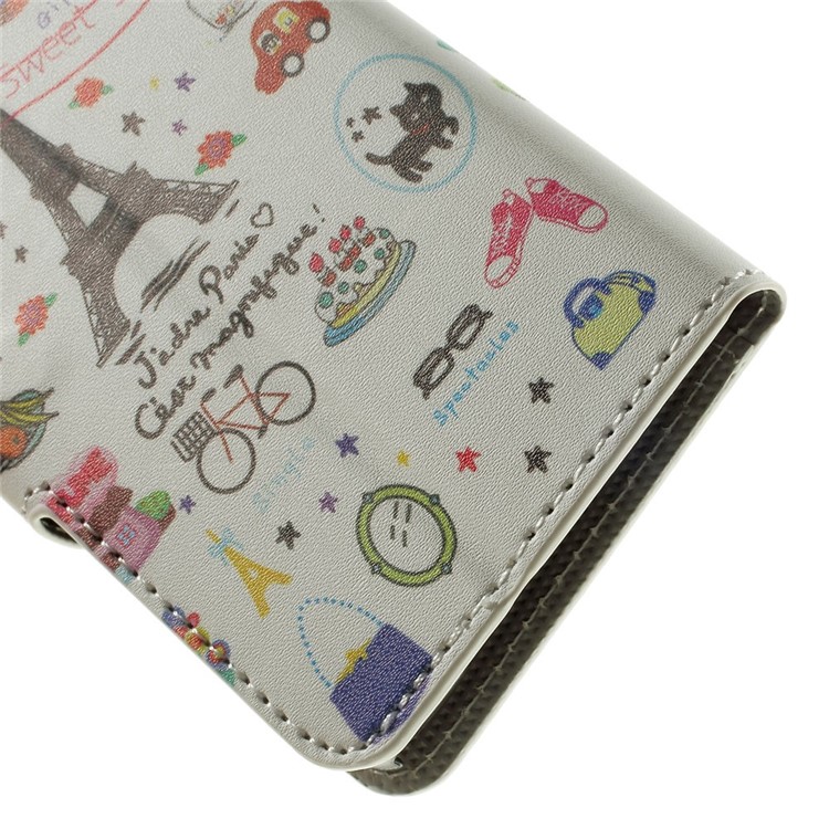 Eiffel Tower & Fruit Stand Leather Magnetic Cover for Samsung Galaxy A3 SM-A300F-7