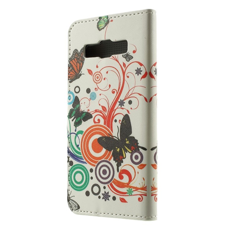 Butterfly Circles Wallet Leather Stand Cover Case for Samsung Galaxy A3 SM-A300F-2