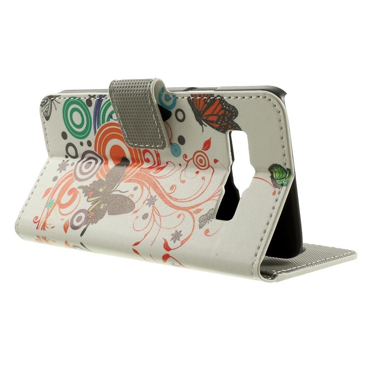 Butterfly Circles Wallet Leather Stand Cover Case for Samsung Galaxy A3 SM-A300F-3