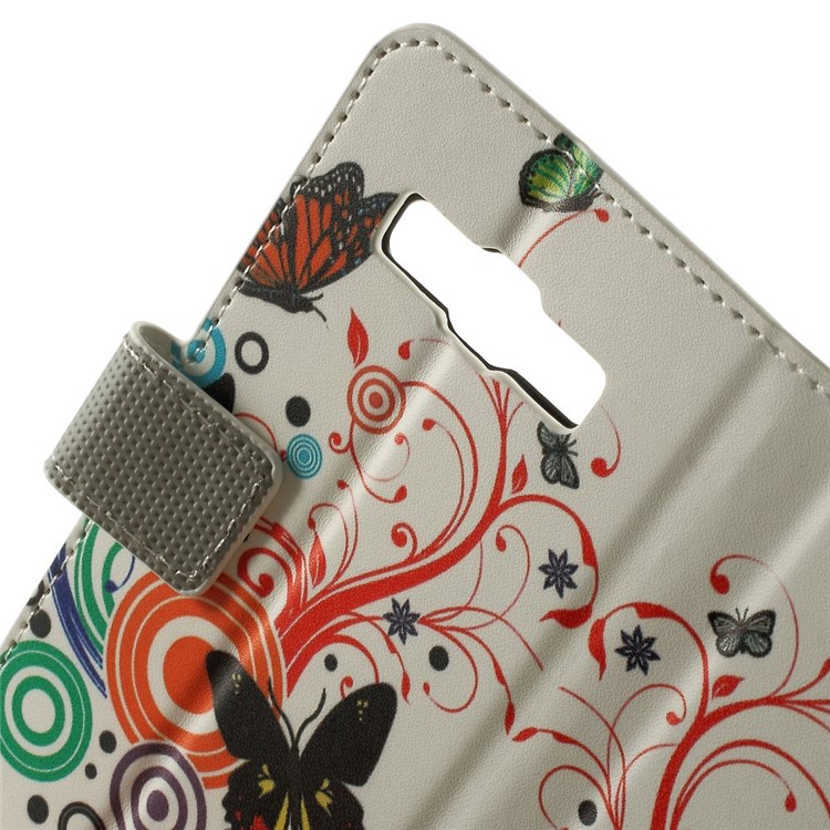 Butterfly Circles Wallet Leather Stand Cover Case for Samsung Galaxy A3 SM-A300F-5