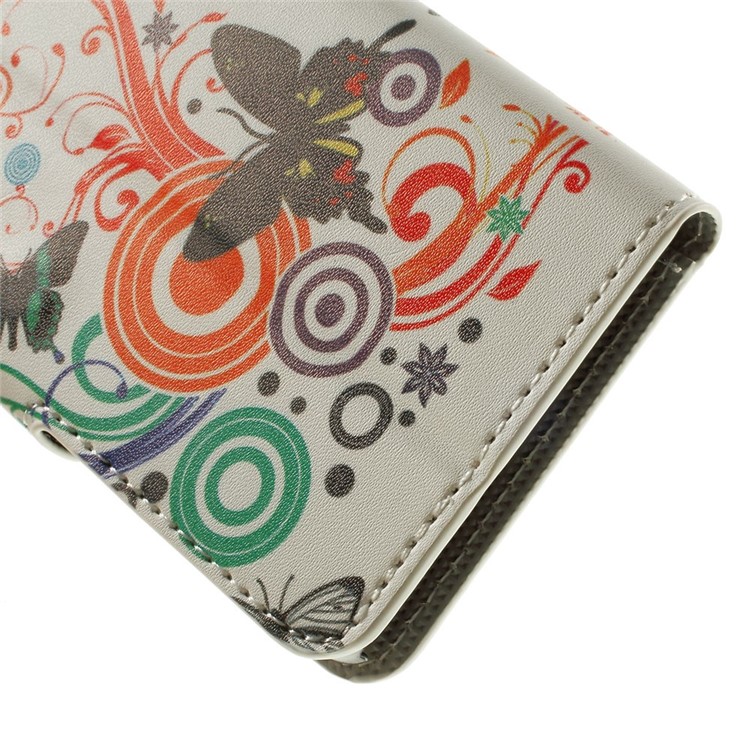 Butterfly Circles Wallet Leather Stand Cover Case for Samsung Galaxy A3 SM-A300F-7