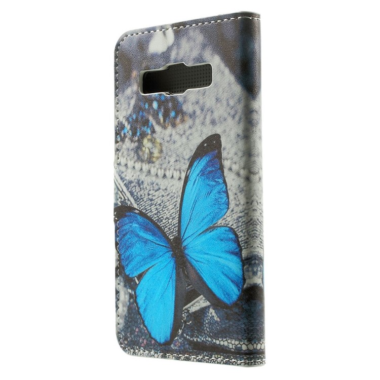 Blue Butterfly PU Leather Stand Case Cover for Samsung Galaxy A3 SM-A300F-2