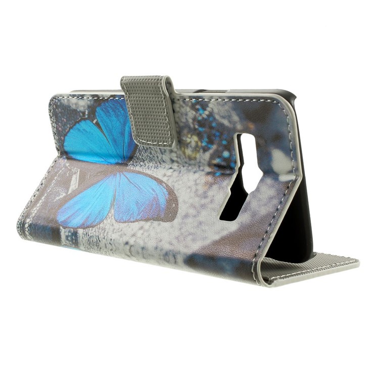 Blue Butterfly PU Leather Stand Case Cover for Samsung Galaxy A3 SM-A300F-3