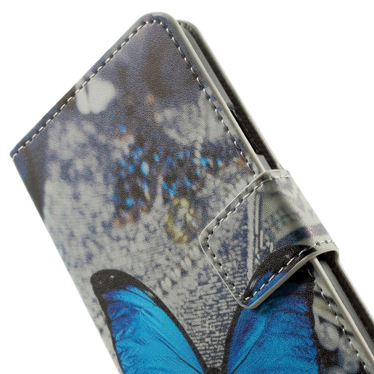 Blue Butterfly PU Leather Stand Case Cover for Samsung Galaxy A3 SM-A300F-6
