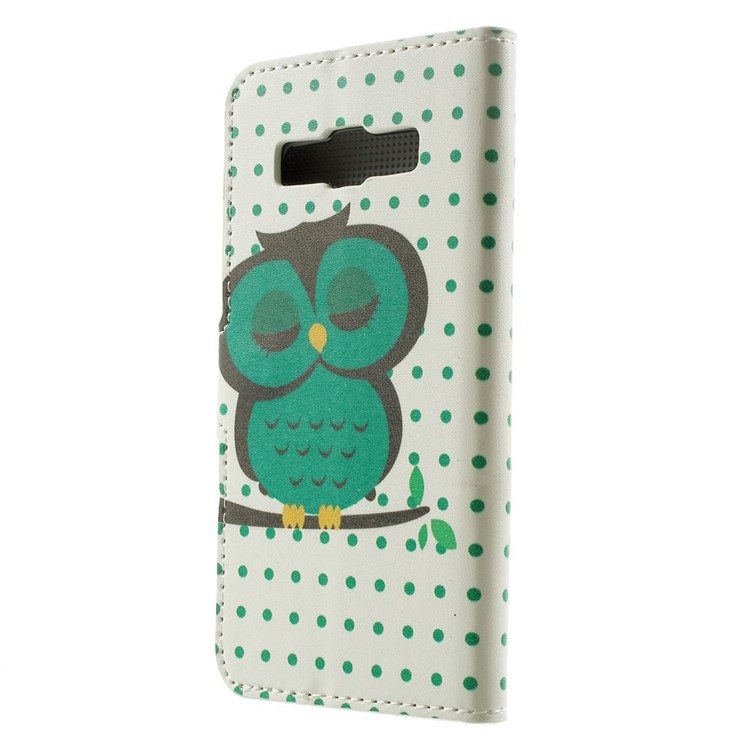 Sleeping Owl on the Branch Wallet Leather Stand Cover for Samsung Galaxy A3 SM-A300F-2