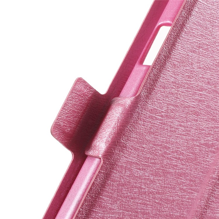 Silk Texture Dual View Windows Leather Magnetic Case w/ Stand for Samsung Galaxy A3 SM-A300F - Rose-7