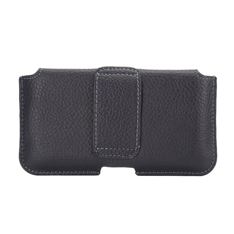 Lychee Grain Leather Waistband Holster with Magnetic Flip & Card Slot for iPhone X 5.8 inch / Samsung Galaxy S5 S6/Sony Xperia Z2 - Black-2