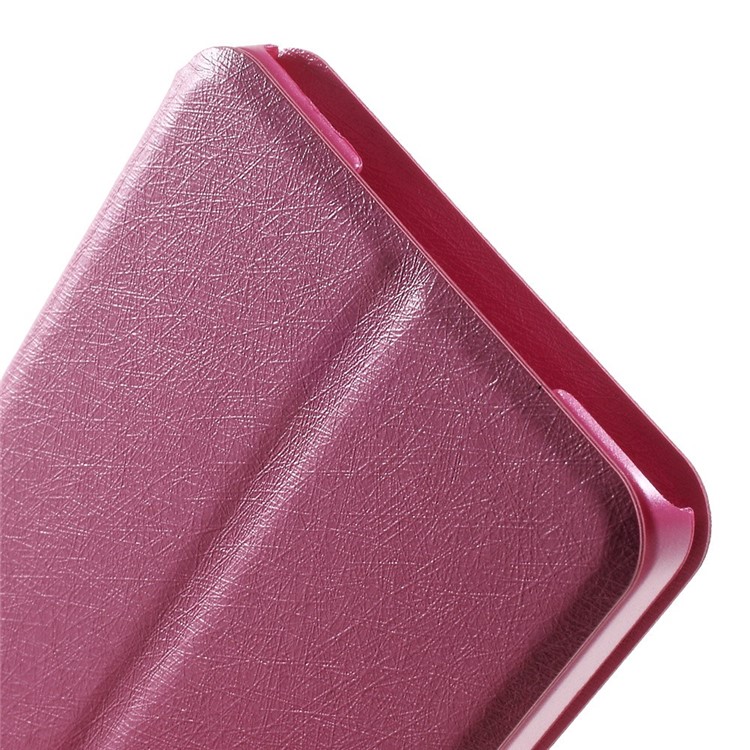 Dual-window Silk Leather Bracket Case for Samsung Galaxy A5 SM-A500F - Rose-10