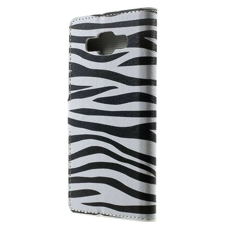 Zebra Stripes Flip Leather Wallet Stand Case for Samsung Galaxy A5 SM-A500F-2