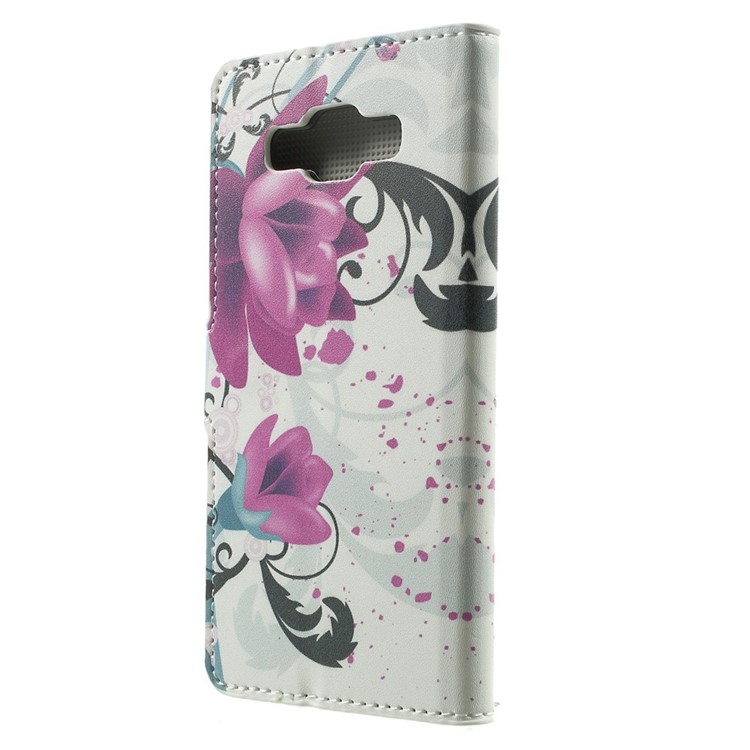 Elegant Lotus Folio Leather Wallet Stand Cover for Samsung Galaxy A5 SM-A500F-2