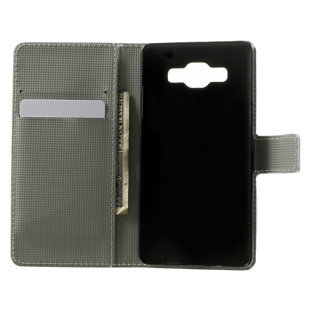 Blue Butterfly Leather Wallet Shell for Samsung Galaxy A5 SM-A500F-4