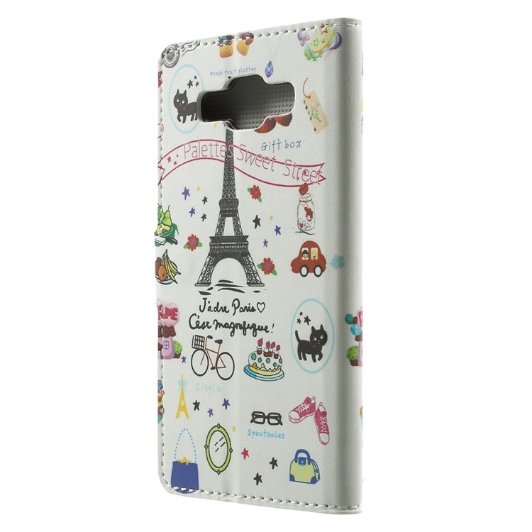 Eiffel Tower & Fruit Leather Wallet Shell for Samsung Galaxy A5 SM-A500F-2