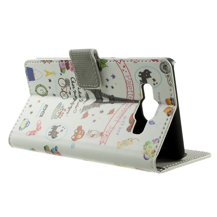 Eiffel Tower & Fruit Leather Wallet Shell for Samsung Galaxy A5 SM-A500F-3