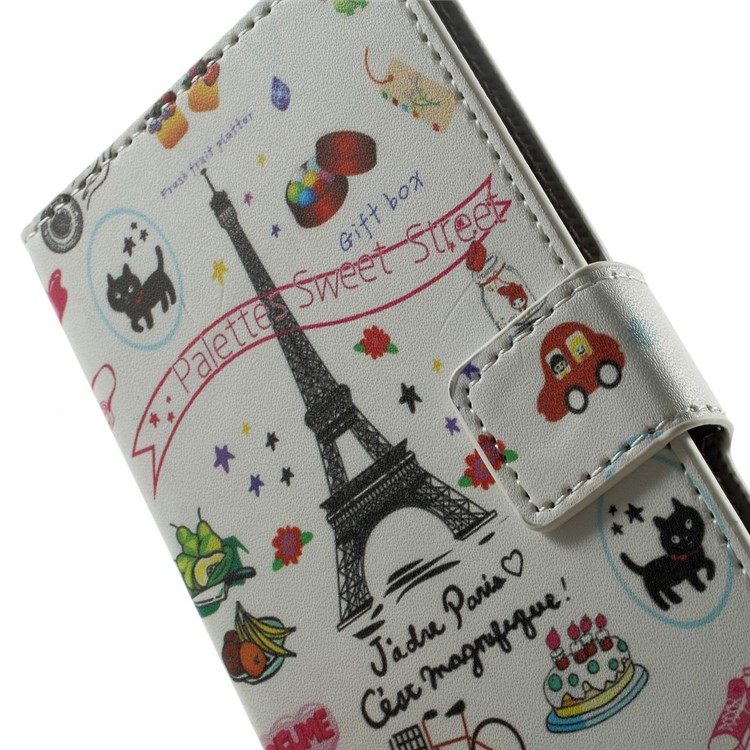 Eiffel Tower & Fruit Leather Wallet Shell for Samsung Galaxy A5 SM-A500F-7