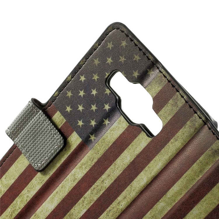 Retro American Flag Leather Wallet Stand Shell for Samsung Galaxy A5 SM-A500F-6
