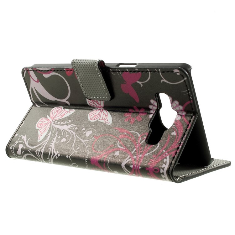 Butterflies & Flowers Leather Wallet Stand Shell for Samsung Galaxy A5 SM-A500F-3