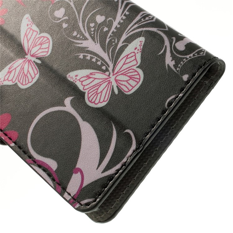 Butterflies & Flowers Leather Wallet Stand Shell for Samsung Galaxy A5 SM-A500F-8