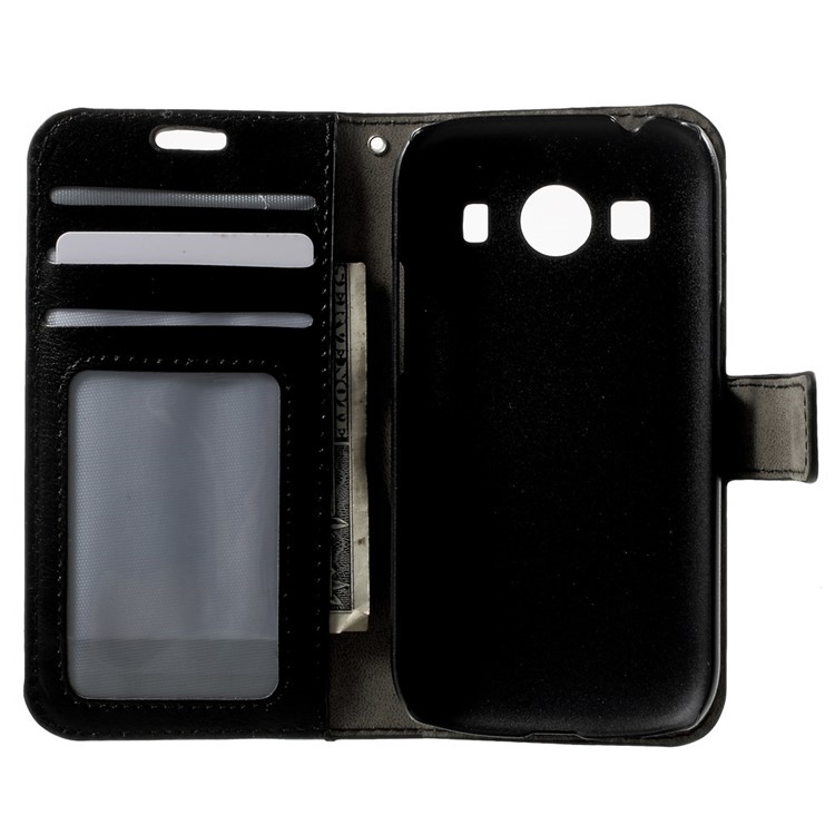 Crazy Horse Texture Leather Wallet Case for Samsung Galaxy Ace Style LTE G357FZ / Ace 4 G357FZ - Black-4