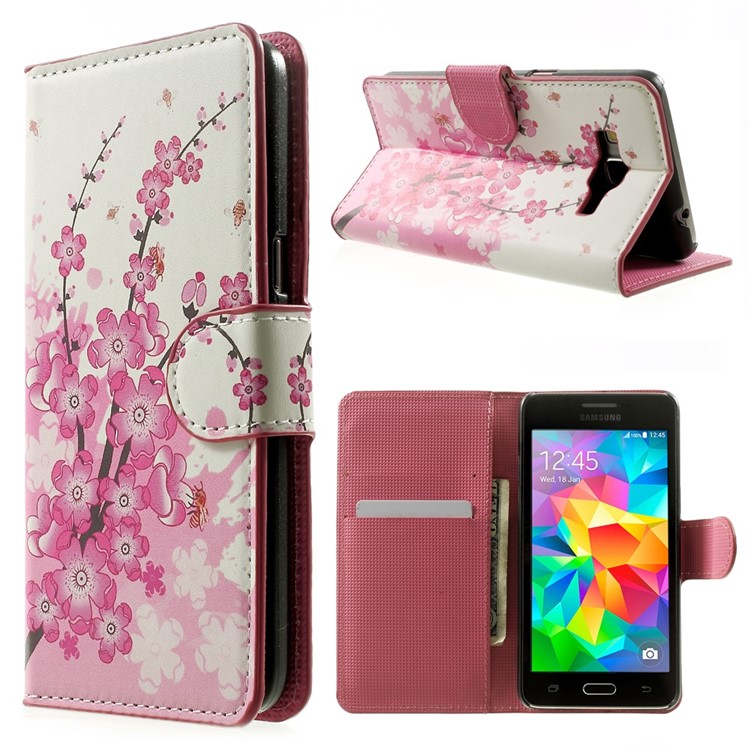 Plum Blossom Wallet Leather Case for Samsung Grand Prime SM-530H w/ Stand-1