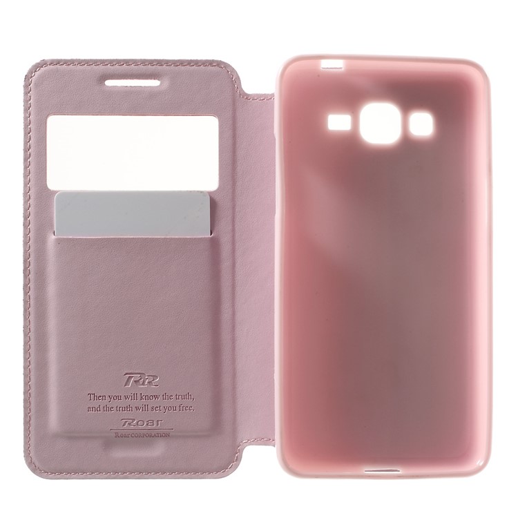 ROAR KOREA Noble View Window for Samsung Galaxy Grand Prime SM-G530H Stand Leather Case - Pink-4