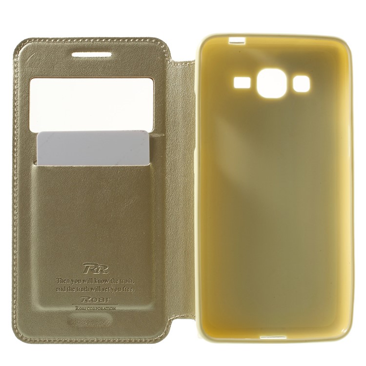 ROAR KOREA Noble View Window for Samsung Galaxy Grand Prime SM-G530H Leather Stand Case Cover - Champagne-4