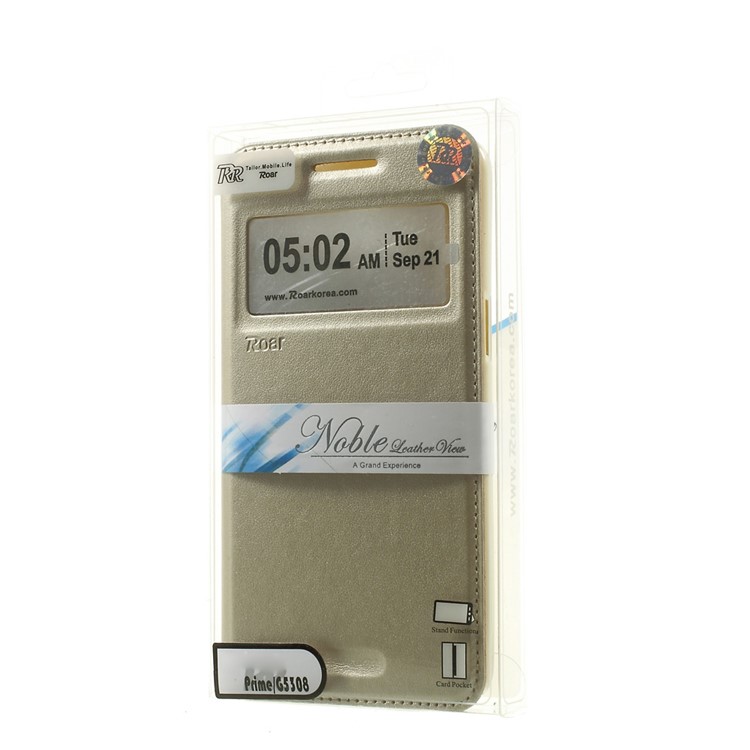 ROAR KOREA Noble View Window for Samsung Galaxy Grand Prime SM-G530H Leather Stand Case Cover - Champagne-9