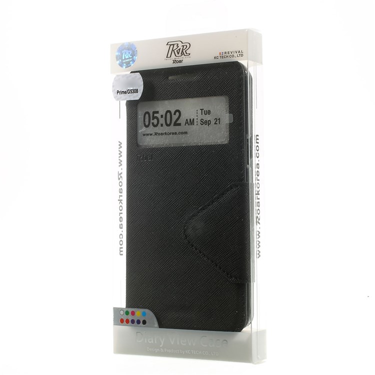 ROAR KOREA Diary View Window for Samsung Galaxy Grand Prime SM-G530H Magnetic Leather Stand Case - Black-11