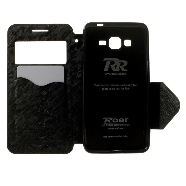ROAR KOREA Diary View Window for Samsung Galaxy Grand Prime SM-G530H Magnetic Leather Stand Case - Black-4