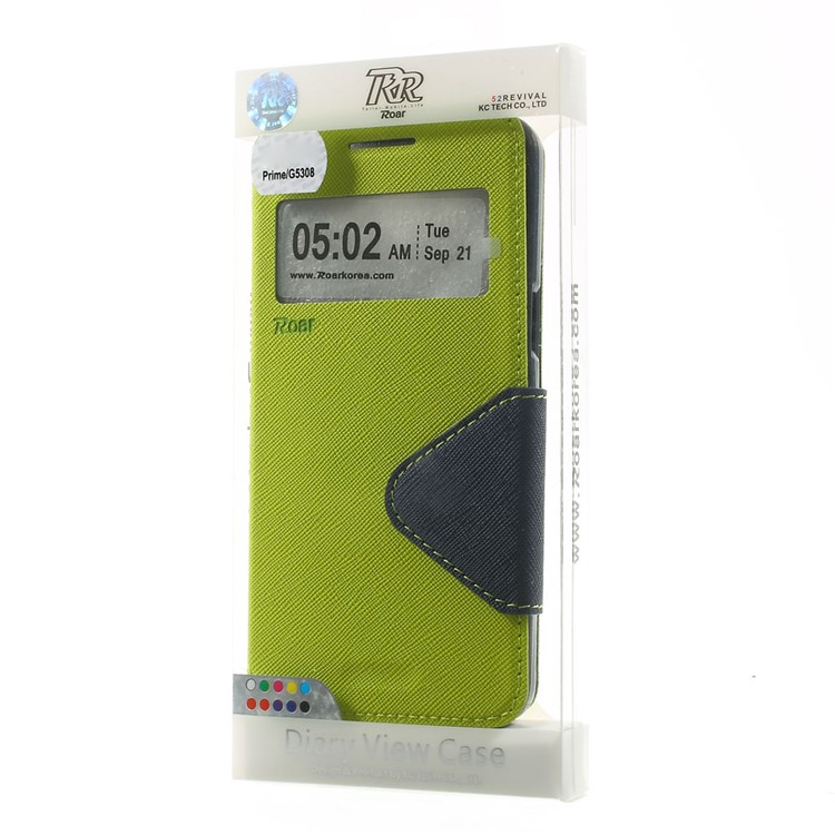 ROAR KOREA Diary View Window for Samsung Galaxy Grand Prime SM-G530H Leather Case Accessory - Green-9