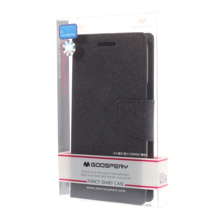 MERCURY Goospery Fancy Diary for Samsung Galaxy Grand Prime SM-G530H Wallet Leather Stand Case - Black-11
