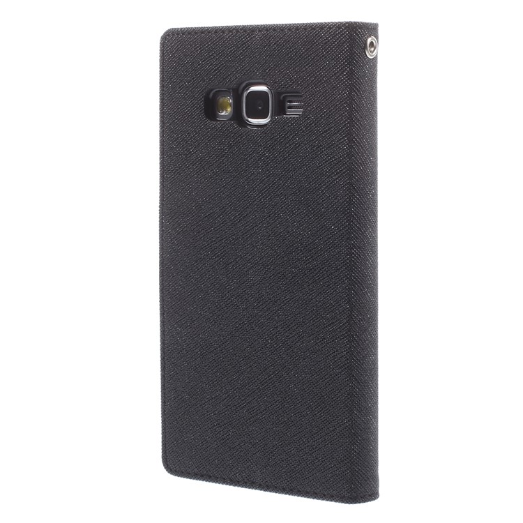 MERCURY Goospery Fancy Diary for Samsung Galaxy Grand Prime SM-G530H Wallet Leather Stand Case - Black-2